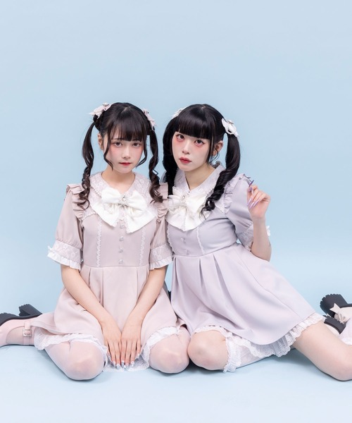 DearMyLove(ディアマイラブ)の「レース重ねパールリボンお嬢様ワンピース(ワンピース・レディース・ベビーピンク/ブルーグレー/ブルー系その他/ブラック系その他/ブラック/ピンク系その他・LARGE/MEDIUM/LL/3L)」の21枚目の写真