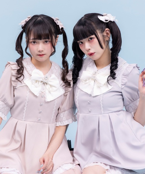 DearMyLove(ディアマイラブ)の「レース重ねパールリボンお嬢様ワンピース(ワンピース・レディース・ベビーピンク/ブルーグレー/ブルー系その他/ブラック系その他/ブラック/ピンク系その他・LARGE/MEDIUM/LL/3L)」の22枚目の写真