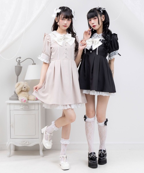 DearMyLove(ディアマイラブ)の「レース重ねパールリボンお嬢様ワンピース(ワンピース・レディース・ベビーピンク/ブルーグレー/ブルー系その他/ブラック系その他/ブラック/ピンク系その他・LARGE/MEDIUM/LL/3L)」の11枚目の写真