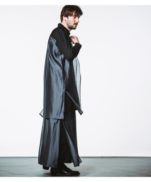 NO ID.（ノーアイディ）の「【NO ID.】Sheer Layered Long Shirt / シアー レイヤード ロング シャツ（シャツ/ブラウス・メンズ・ブラック/その他23/グレー・ONE SIZE）」の5枚目の写真