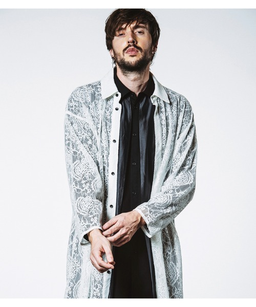 NO ID.（ノーアイディ）の「【NO ID.】Sheer Layered Long Shirt / シアー レイヤード ロング シャツ（シャツ/ブラウス・メンズ・ブラック/その他23/グレー・ONE SIZE）」の16枚目の写真