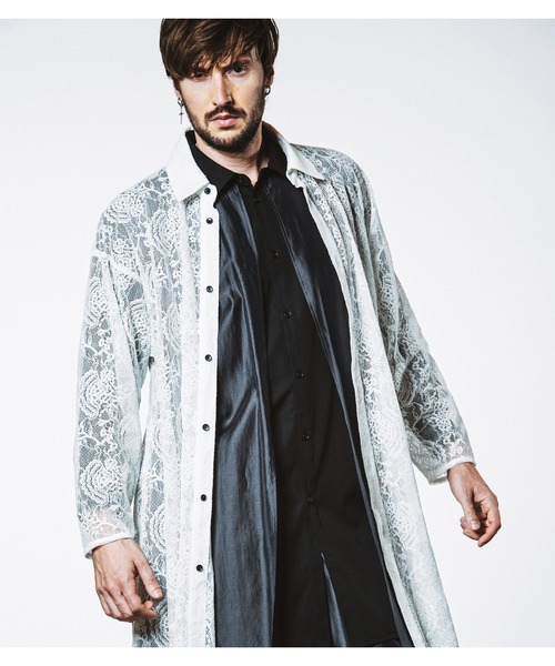 NO ID.（ノーアイディ）の「【NO ID.】Sheer Layered Long Shirt / シアー レイヤード ロング シャツ（シャツ/ブラウス・メンズ・ブラック/その他23/グレー・ONE SIZE）」の17枚目の写真