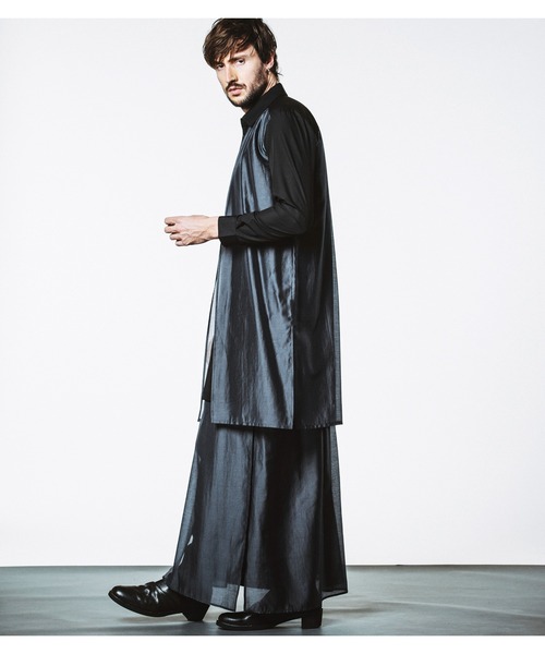 NO ID.（ノーアイディ）の「【NO ID.】Sheer Layered Long Shirt / シアー レイヤード ロング シャツ（シャツ/ブラウス・メンズ・ブラック/その他23/グレー・ONE SIZE）」の19枚目の写真