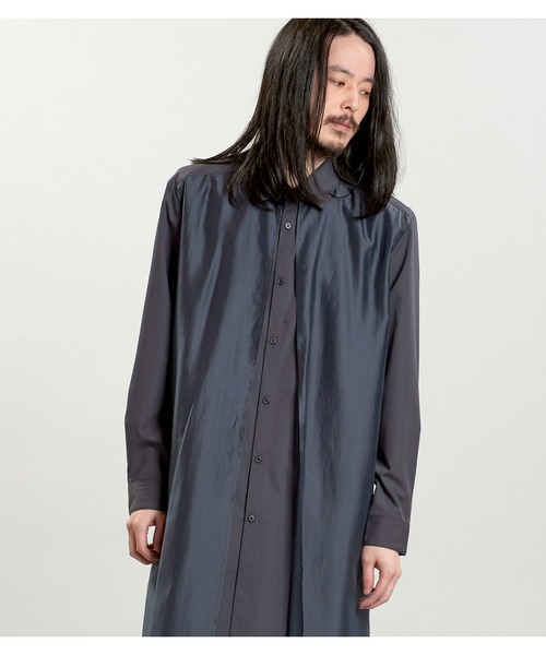 NO ID.（ノーアイディ）の「【NO ID.】Sheer Layered Long Shirt / シアー レイヤード ロング シャツ（シャツ/ブラウス・メンズ・ブラック/その他23/グレー・ONE SIZE）」の21枚目の写真