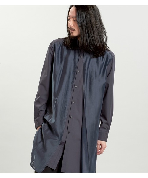 NO ID.（ノーアイディ）の「【NO ID.】Sheer Layered Long Shirt / シアー レイヤード ロング シャツ（シャツ/ブラウス・メンズ・ブラック/その他23/グレー・ONE SIZE）」の22枚目の写真