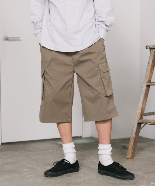 SKKONE(スコーネ)の「SKKONE/スコーネ ストレッチ リラックスカーゴ ハーフパンツ(カーゴパンツ・メンズ・オリーブ/ブラック/ブラウン・L/LL/M)」の1枚目の写真
