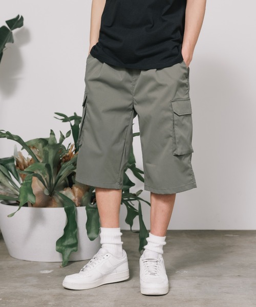 SKKONE(スコーネ)の「SKKONE/スコーネ ストレッチ リラックスカーゴ ハーフパンツ(カーゴパンツ・メンズ・オリーブ/ブラック/ブラウン・L/LL/M)」の4枚目の写真