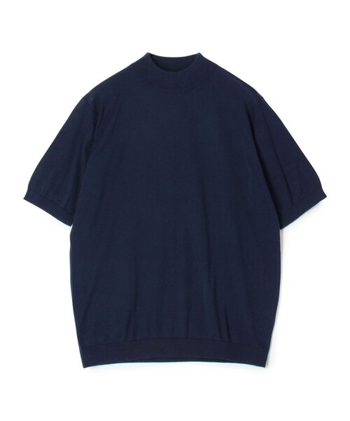 JOHN SMEDLEY（ジョンスメドレー）の「JOHN SMEDLEY ARBER コットン モックネックニット（ニット/セーター・メンズ・ダークブルー/グレー・L/M）」の2枚目の写真