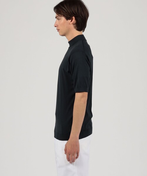 JOHN SMEDLEY（ジョンスメドレー）の「JOHN SMEDLEY ARBER コットン モックネックニット（ニット/セーター・メンズ・ダークブルー/グレー・L/M）」の5枚目の写真