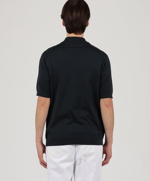 JOHN SMEDLEY（ジョンスメドレー）の「JOHN SMEDLEY ARBER コットン モックネックニット（ニット/セーター・メンズ・ダークブルー/グレー・L/M）」の6枚目の写真