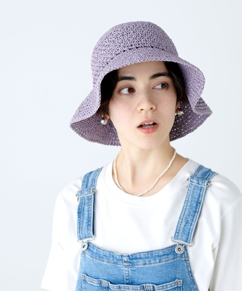 Slider Store 編み込みハット エーエムエスセレクト A.M.S.select こま編み クロシェ