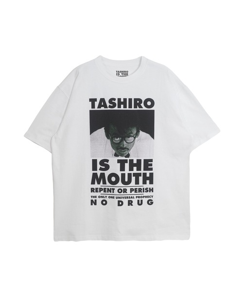NISHIMOTO IS THE MOUTH（ニシモト イズ ザ マウス）の「S/S TEE | TASHIRO IS THE MOUTH（Tシャツ/カットソー・メンズ・ホワイト/ブラック・MEDIUM/LARGE/X-LARGE）」の2枚目の写真