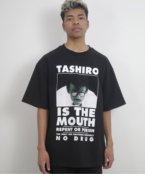 NISHIMOTO IS THE MOUTH（ニシモト イズ ザ マウス）の「S/S TEE | TASHIRO IS THE MOUTH（Tシャツ/カットソー・メンズ・ホワイト/ブラック・MEDIUM/LARGE/X-LARGE）」の6枚目の写真