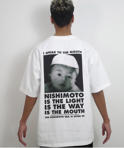 NISHIMOTO IS THE MOUTH（ニシモト イズ ザ マウス）の「S/S TEE | TASHIRO IS THE MOUTH（Tシャツ/カットソー・メンズ・ホワイト/ブラック・MEDIUM/LARGE/X-LARGE）」の4枚目の写真