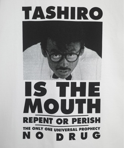 NISHIMOTO IS THE MOUTH（ニシモト イズ ザ マウス）の「S/S TEE | TASHIRO IS THE MOUTH（Tシャツ/カットソー・メンズ・ホワイト/ブラック・MEDIUM/LARGE/X-LARGE）」の11枚目の写真