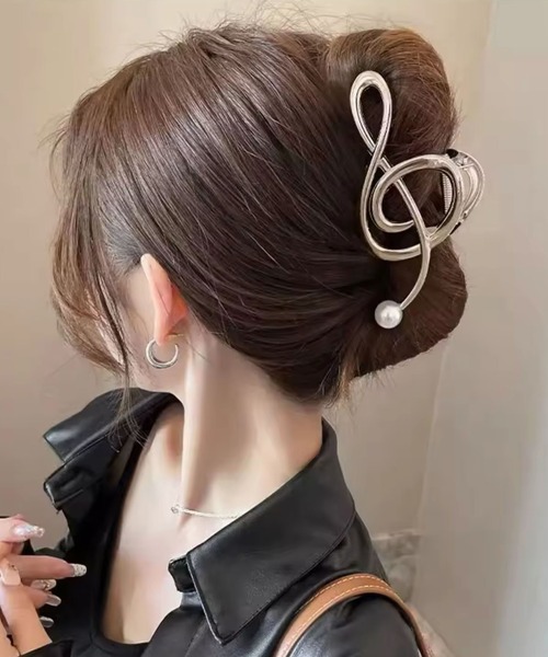 国内配送★ルージュ レトロ 可愛 Rロゴ バレッタ ヘアクリップ Port / ポート 】 音符 モチーフ バンスクリップ / ウィッシュ