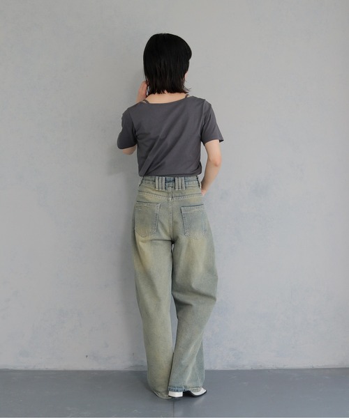cheriella(シェリエラ)の「【cheriella】ネックデザイントップス NECK DESIGN TOPS(Tシャツ/カットソー・レディース・オフホワイト/チャコールグレー/ブラック・M)」の19枚目の写真