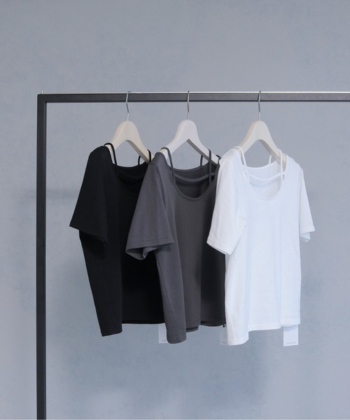 cheriella(シェリエラ)の「【cheriella】ネックデザイントップス NECK DESIGN TOPS(Tシャツ/カットソー・レディース・オフホワイト/チャコールグレー/ブラック・M)」の21枚目の写真