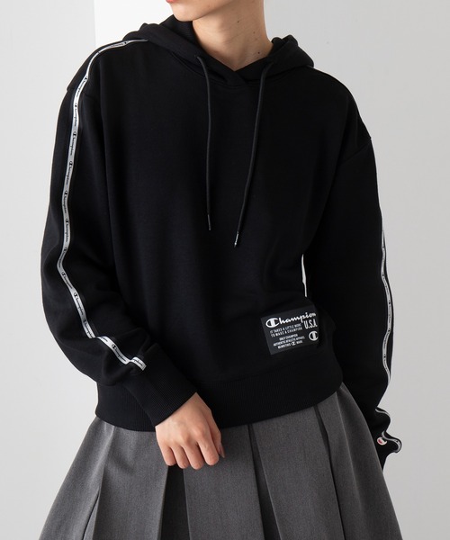 Champion（チャンピオン）の「【Champion】Crop Hoodie Jumper パーカー（パーカー・レディース・ホワイト/ブラック/パープル・S/M/XL/L）」の12枚目の写真
