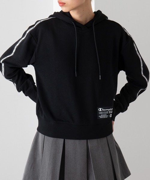 Champion（チャンピオン）の「【Champion】Crop Hoodie Jumper パーカー（パーカー・レディース・ホワイト/ブラック/パープル・S/M/XL/L）」の14枚目の写真