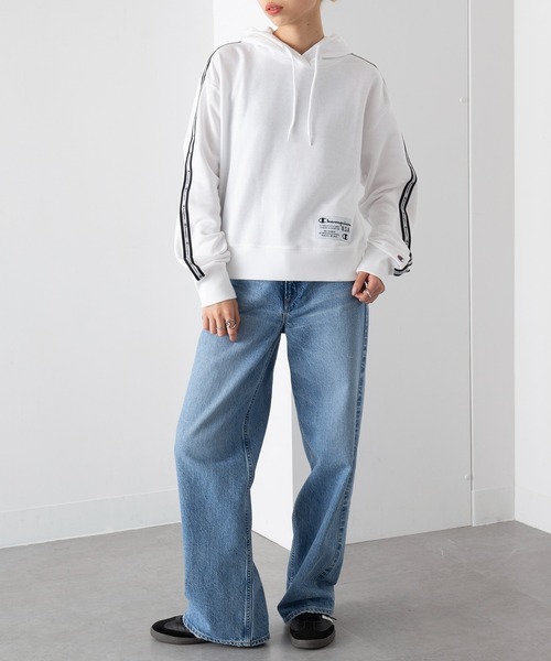 Champion（チャンピオン）の「【Champion】Crop Hoodie Jumper パーカー（パーカー・レディース・ホワイト/ブラック/パープル・S/M/XL/L）」の10枚目の写真