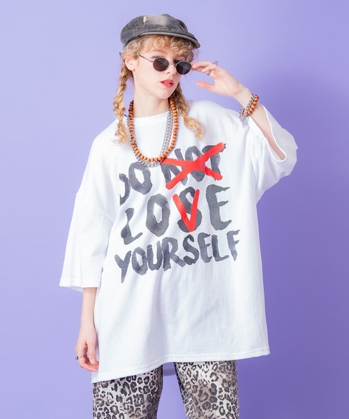 a.p.o.v.(エーピーオービー)の「a.p.o.v. メッセージペイントプリントオーバーサイズTシャツ(Tシャツ/カットソー・メンズ・ブラック/ホワイト・ONESIZE)」の8枚目の写真
