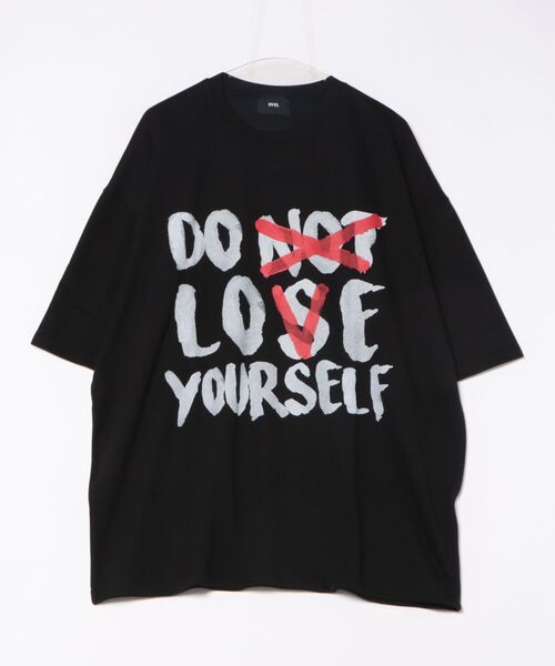a.p.o.v.(エーピーオービー)の「a.p.o.v. メッセージペイントプリントオーバーサイズTシャツ(Tシャツ/カットソー・メンズ・ブラック/ホワイト・ONESIZE)」の4枚目の写真