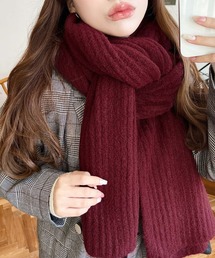マフラーレディースファッション小物アイテム赤黒 未使用 Melody Accessory マフラー 日本製 ストール レディース