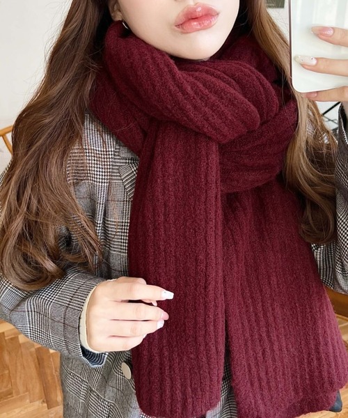 大判リブニットマフラー（マフラー）｜moment+（モーメントプラス）の