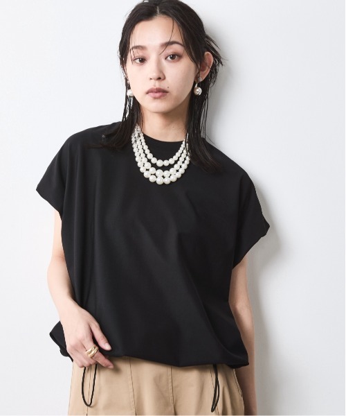 CHIC STYLE(シックスタイル)の「ノースリーブデザインカットソー<大きいサイズ有>シックスタイル(Tシャツ/カットソー・レディース・ブラック/ベージュ・3L/LL/L/M/5L/4L)」の7枚目の写真