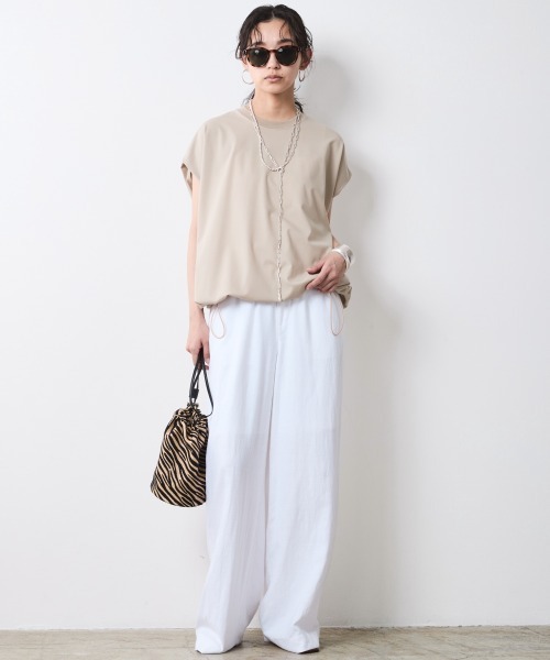CHIC STYLE(シックスタイル)の「ノースリーブデザインカットソー<大きいサイズ有>シックスタイル(Tシャツ/カットソー・レディース・ブラック/ベージュ・3L/LL/L/M/5L/4L)」の18枚目の写真