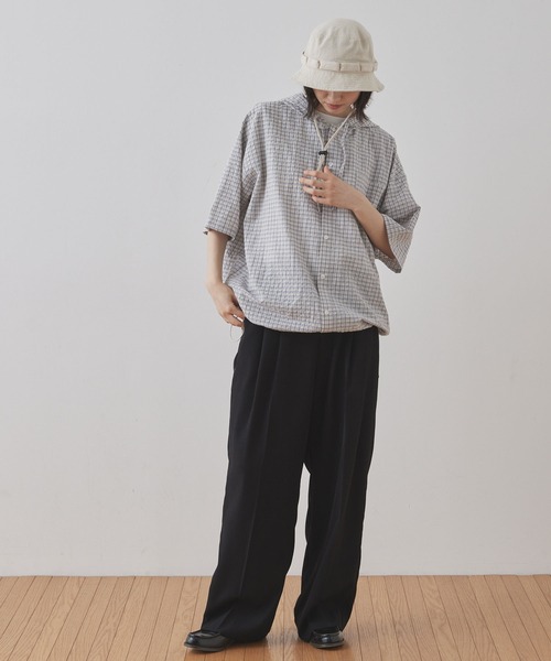 WV PROJECT正規品★25SS★Be ルーズフィットチェックシャツ Long Sleeve Check Shirt/ロングスリーブチェックシャツ（シャツ
