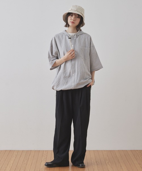 ☆boohoo☆オーバーサイズ トーンチェックプリント シャツ セール】【Unblend】オーバーサイズ ドローコード フーディ