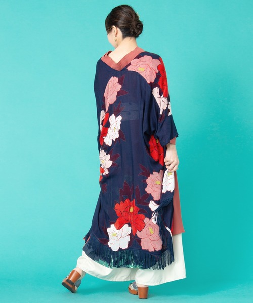 カヤ(カヤ)の「【カヤ】花錦UV羽織(カーディガン/ボレロ・レディース・ダークグレー/ブルー/ベージュ/ネイビー・FREE)」の1枚目の写真