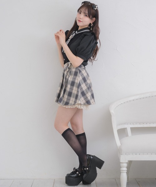 ROJITA(ロジータ)の「ウエストラッフルスカパン(スカート・レディース・ブラック/グレー/ピンク・FREE)」の8枚目の写真