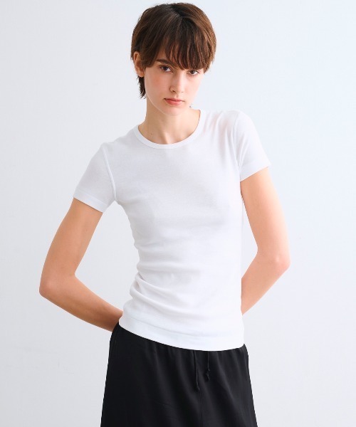 three dots（スリードッツ）の「オーガニックコットン アレックス（Tシャツ/カットソー・レディース・オリーブ/ピンク系その他/ホワイト系その他/ベージュ系その他・SMALL/MEDIUM）」の11枚目の写真
