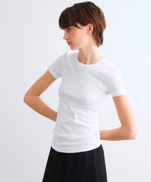 three dots（スリードッツ）の「オーガニックコットン アレックス（Tシャツ/カットソー・レディース・オリーブ/ピンク系その他/ホワイト系その他/ベージュ系その他・SMALL/MEDIUM）」の12枚目の写真