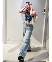 TYLER MCGILLIVARY デニムパンツ Desigual x Tyler McGillivary】マルチパッチワーク フレア