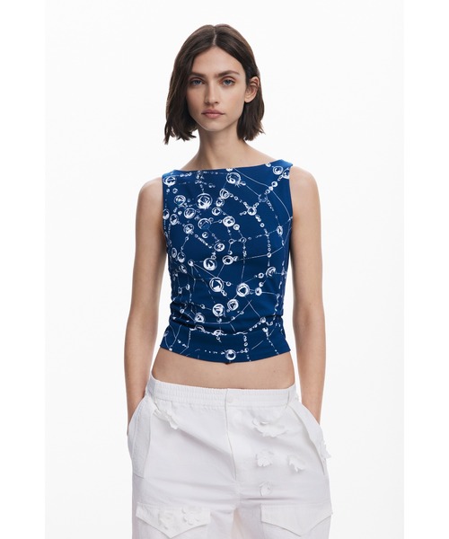 Desigual(デシグアル)の「【Desigual×Tyler McGillivary】ノースリーブTシャツ(Tシャツ/カットソー・レディース・ブルー・S/M/L/XL/XS)」の9枚目の写真