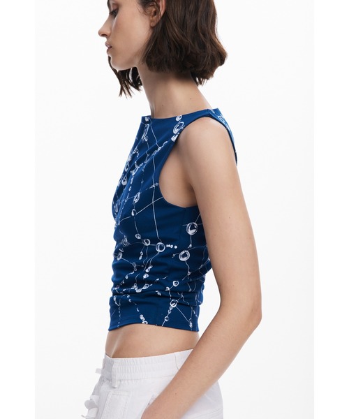 Desigual(デシグアル)の「【Desigual×Tyler McGillivary】ノースリーブTシャツ(Tシャツ/カットソー・レディース・ブルー・S/M/L/XL/XS)」の8枚目の写真