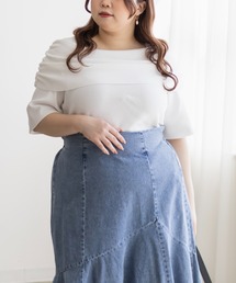 オフショル風リブニット