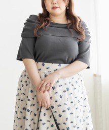 オフショル風リブニット