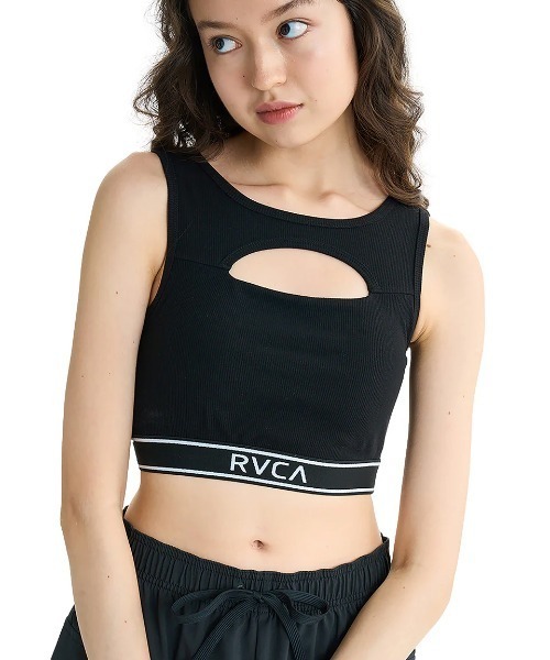 タンクトップ ノースリーブ RVCA SPORT レディース RIBBED TANK ブラトップ 「2024年夏モデル」/ルーカワンポイントブラトップ OUTLET】RVCA レディース MINI RVCA TANK TOP タンクトップ