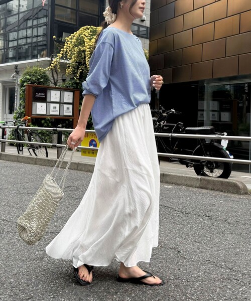 fredy emue（フレディエミュ）の「2WAYワンショルロンTシャツ（Tシャツ/カットソー・レディース・オフホワイト/チャコールグレー/ホワイト系その他/ブルー系その他・38）」の22枚目の写真