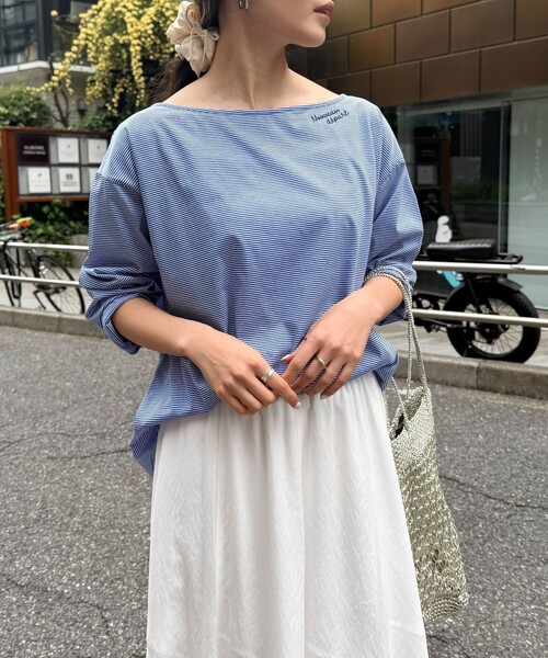 fredy emue（フレディエミュ）の「2WAYワンショルロンTシャツ（Tシャツ/カットソー・レディース・オフホワイト/チャコールグレー/ホワイト系その他/ブルー系その他・38）」の20枚目の写真