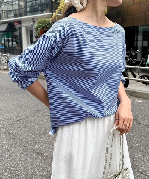 fredy emue（フレディエミュ）の「2WAYワンショルロンTシャツ（Tシャツ/カットソー・レディース・オフホワイト/チャコールグレー/ホワイト系その他/ブルー系その他・38）」の16枚目の写真