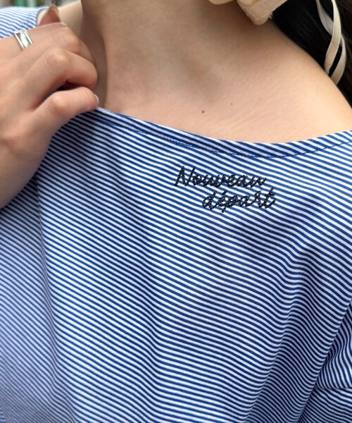 fredy emue（フレディエミュ）の「2WAYワンショルロンTシャツ（Tシャツ/カットソー・レディース・オフホワイト/チャコールグレー/ホワイト系その他/ブルー系その他・38）」の14枚目の写真