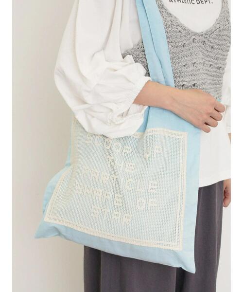 Samansa Mos2（サマンサ モスモス）の「ロゴメッシュレーストートバッグ（ハンドバッグ・レディース・ピンク/ブルー/ブラック・F）」の8枚目の写真