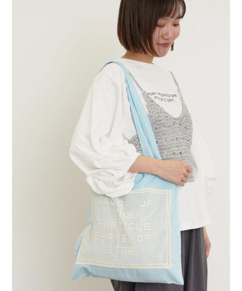 Samansa Mos2（サマンサ モスモス）の「ロゴメッシュレーストートバッグ（ハンドバッグ・レディース・ピンク/ブルー/ブラック・F）」の9枚目の写真