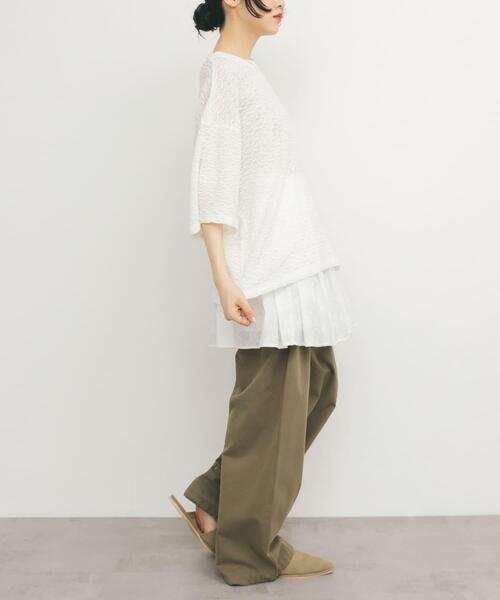 KBF（ケイビーエフ）の「ルーズレースTEE（Tシャツ/カットソー・レディース・ブラック/オフホワイト・ONE）」の7枚目の写真